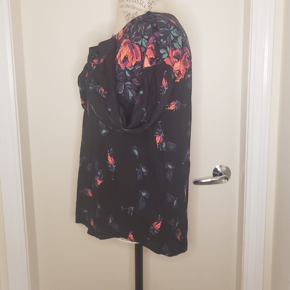 Anthropologie Black Floral Top - Picture 4 of 12